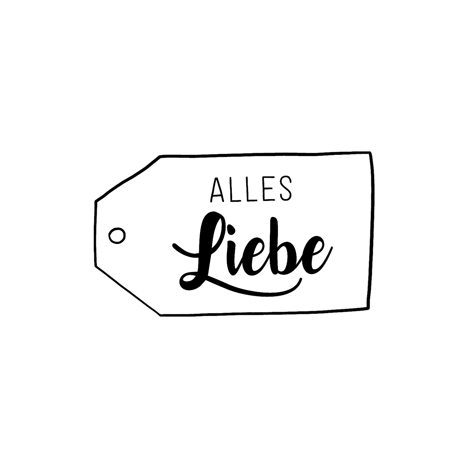 Abdruck Stempel Anhänger "Alles Liebe", 65 mm