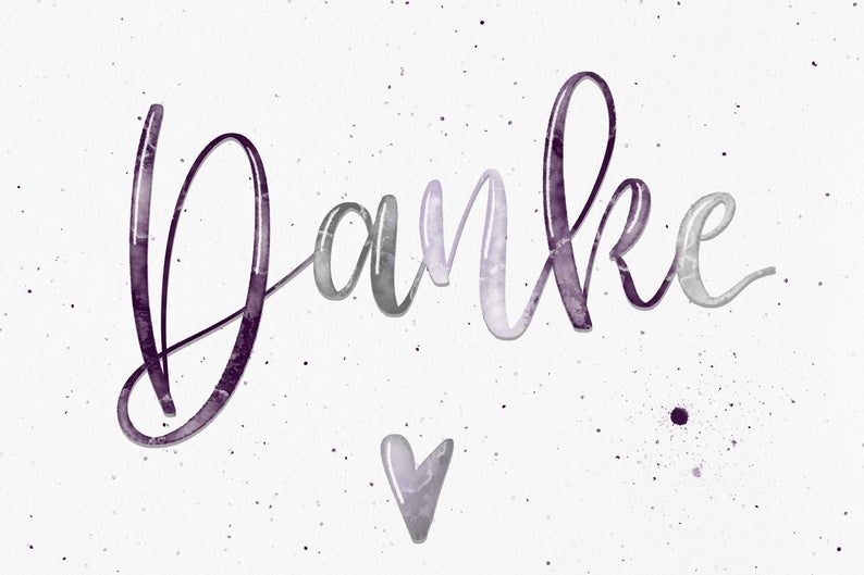 Postkarte "Danke" (Handlettering)