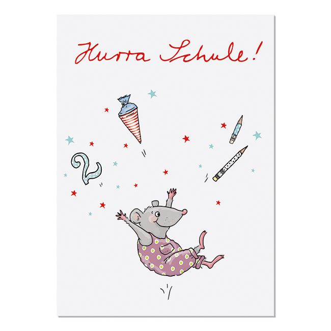krima&isa Postkarte Hurra Schule