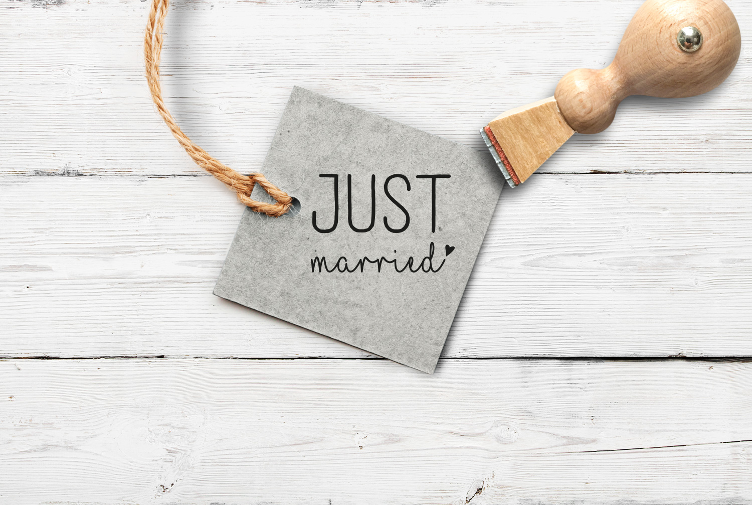 Stempel "JUST married", 25 mm
