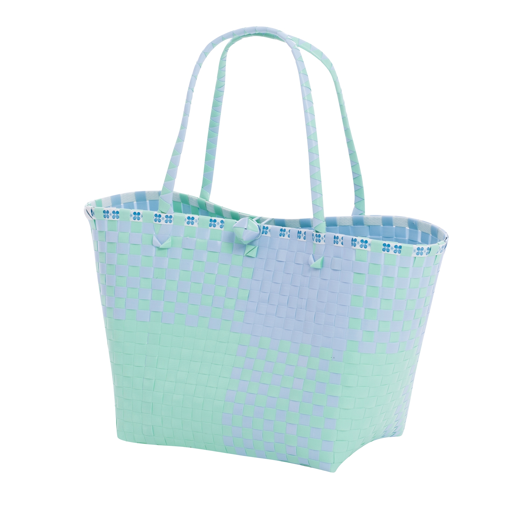 Overbeck and Friends Markttasche/Korb Ines blau/mint, medium oval