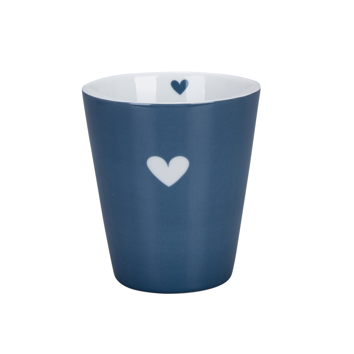 Tasse dunkelblau, Herz, Happy mug