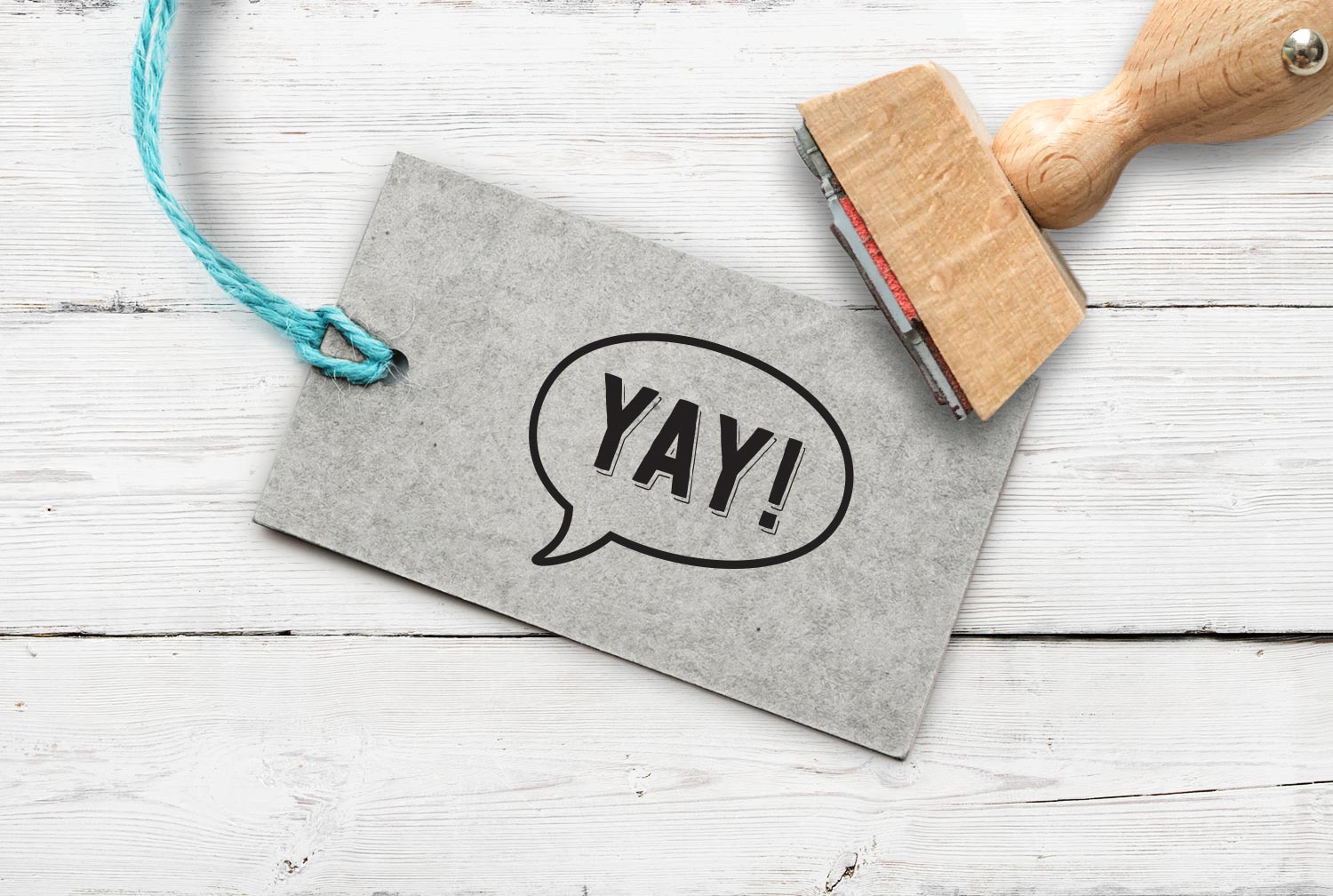 Stempel Sprechblase "YAY", 35 mm