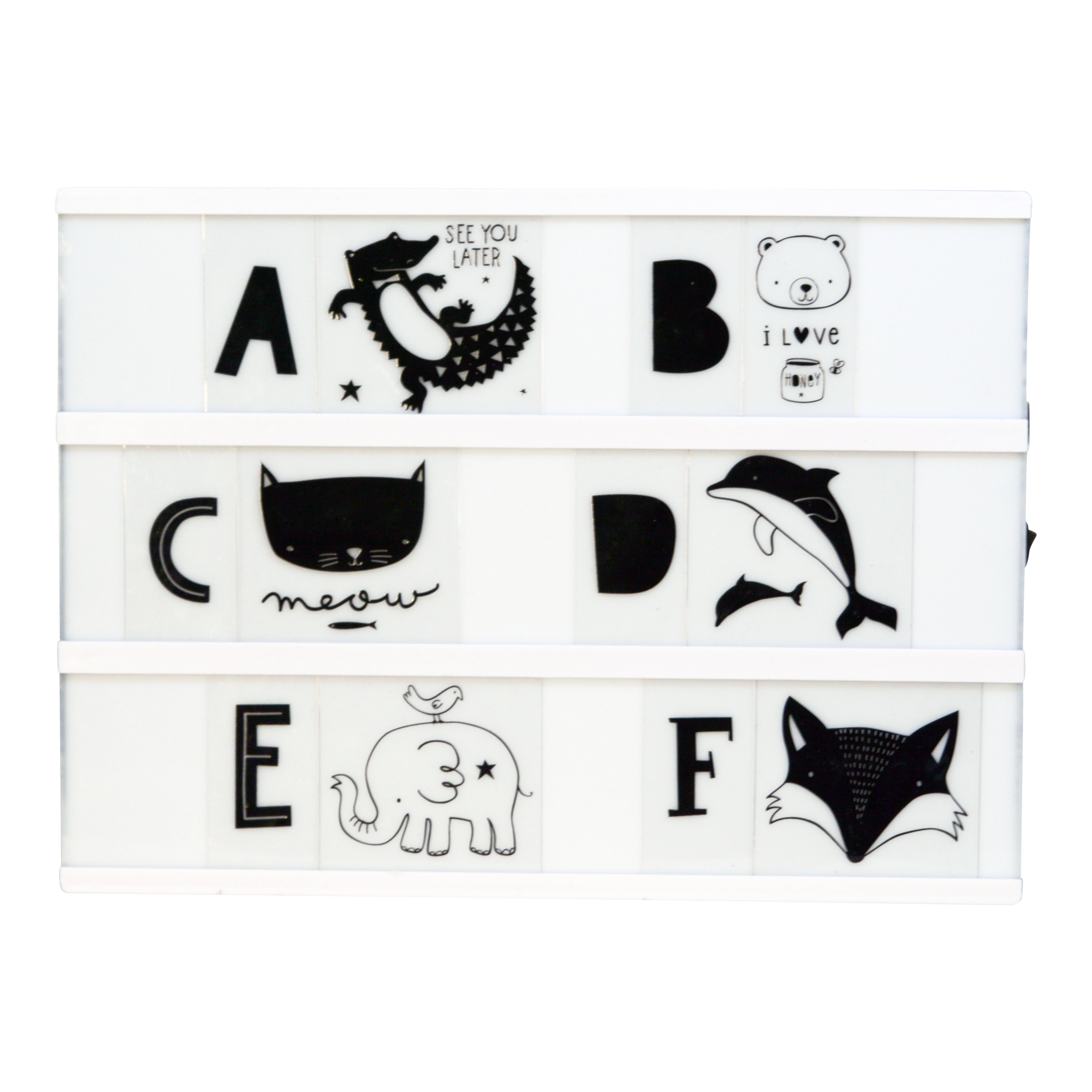Zeichen/Symbol-Set für Lightbox/Leuchtkasten "ABC Kids"
