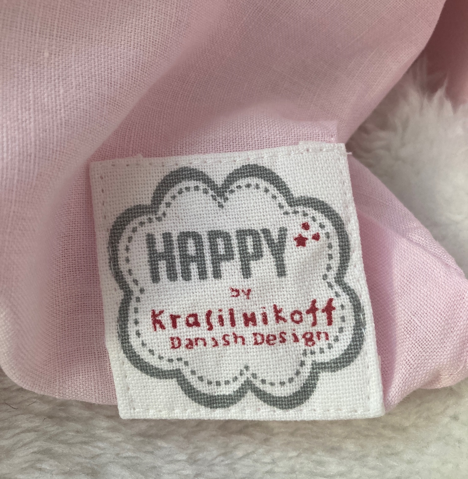 Kissenhülle mit Regenbogen in Neonfarben, hellrosa/gelb