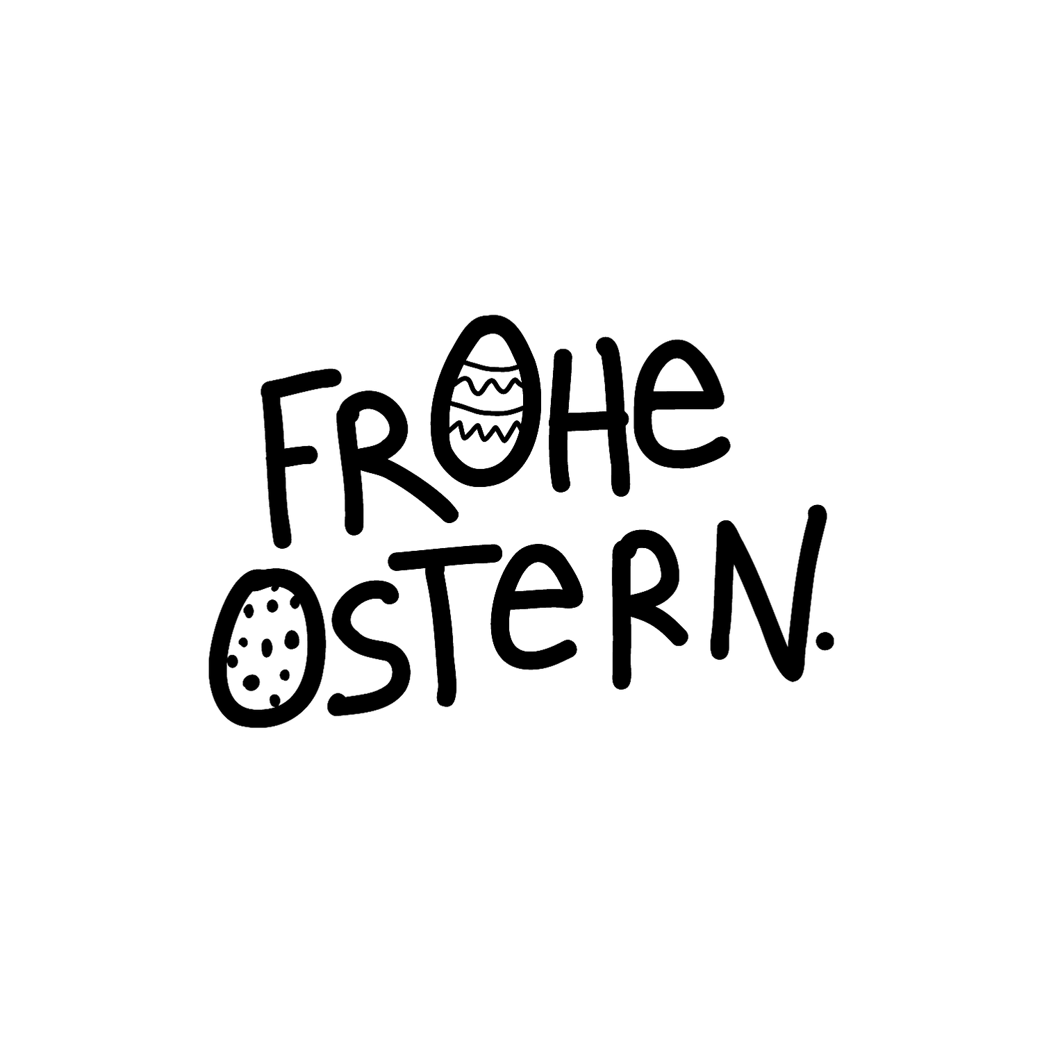 Abdruck Stempel Frohe Ostern mit Eier, 35 mm