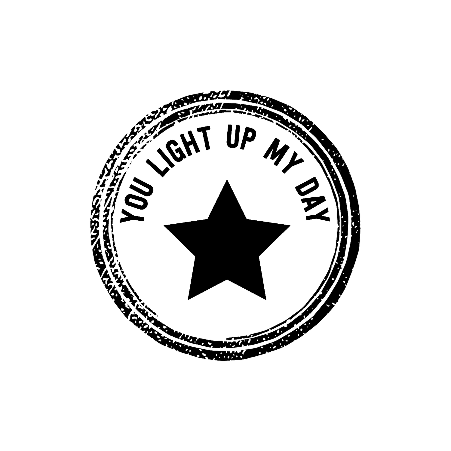 Abdruck Stempel "you light up my day", 32 mm