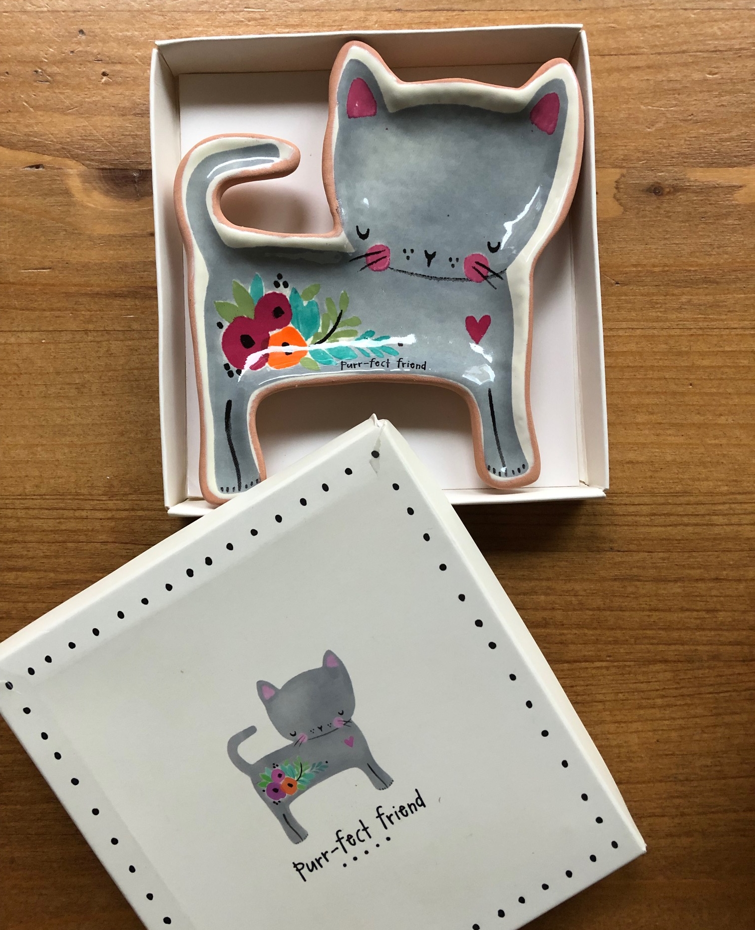 kleine Schmuckschale in Katzenform