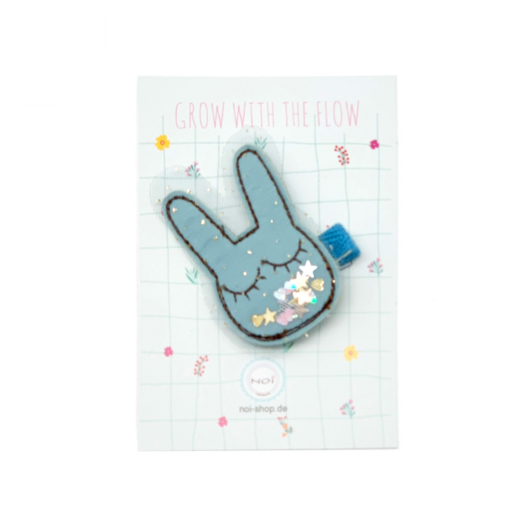 Haarclip Hase hellblau