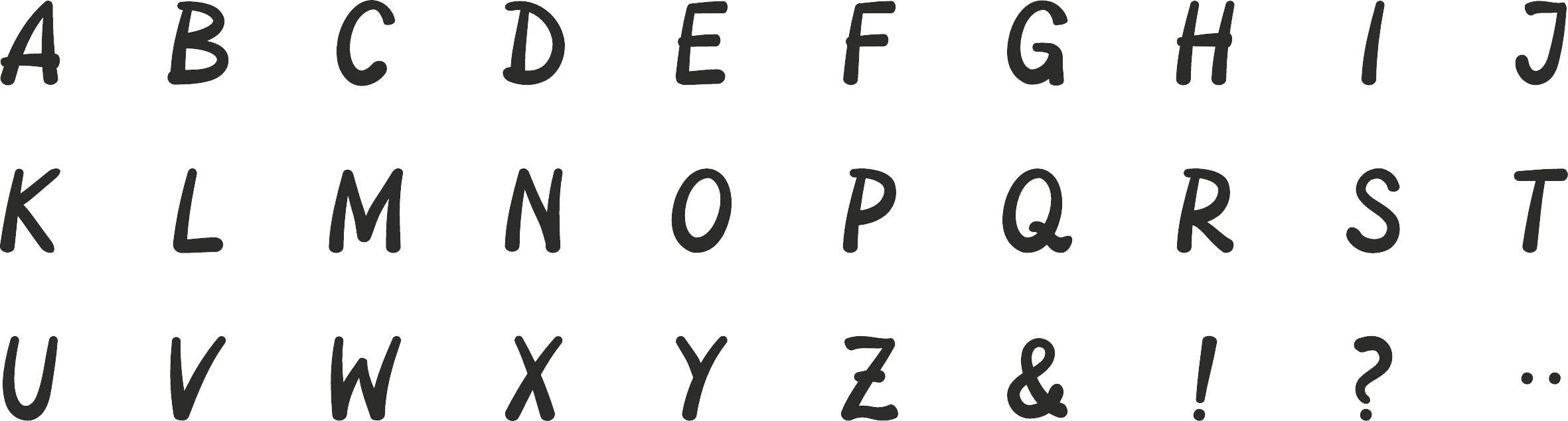 Stempel-Set, Alphabet (A - Z, !, ?, &, :)