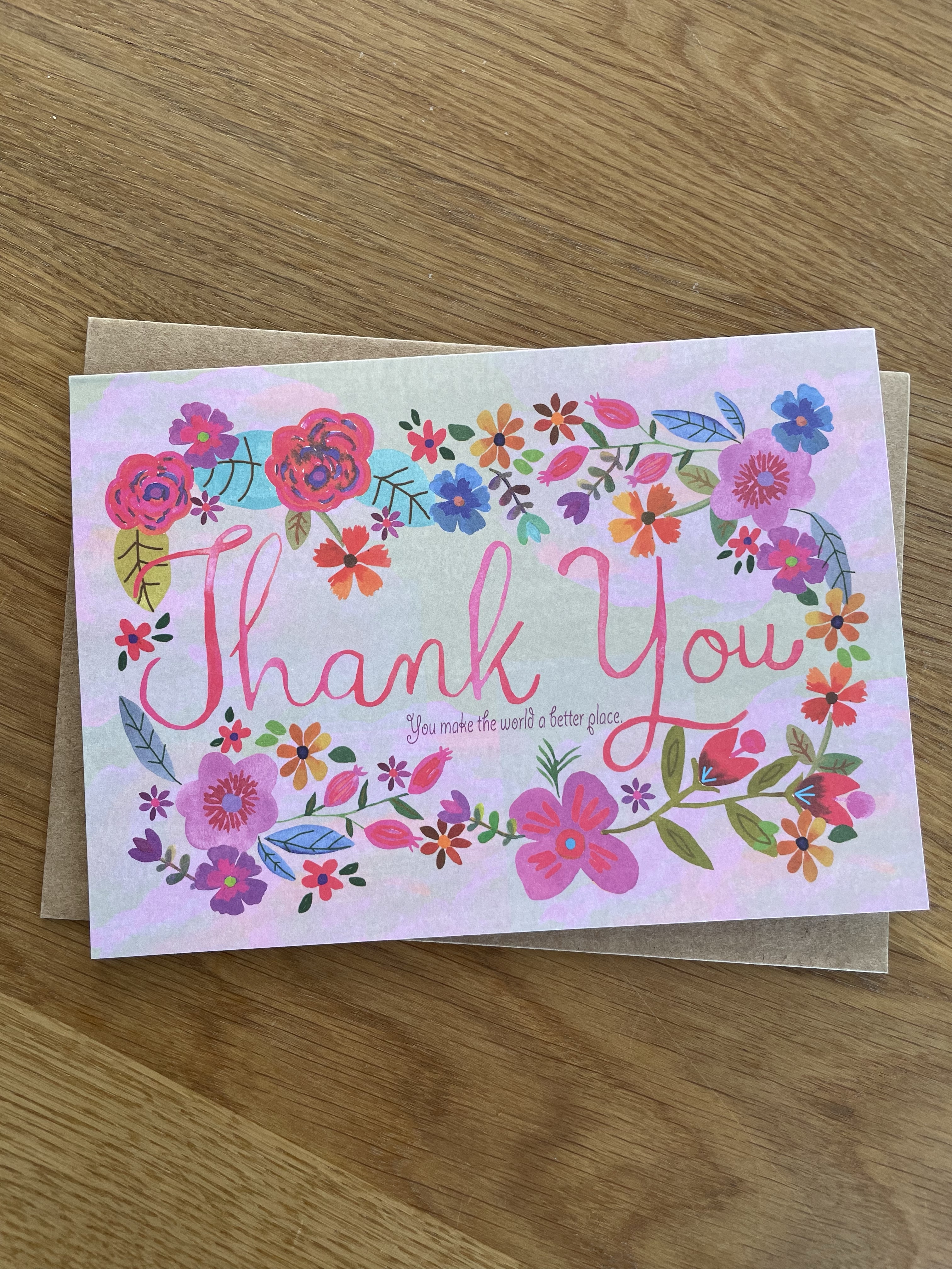 Klappkarte "thank you - you make the world a better place" (Motiv 3) mit Umschlag
