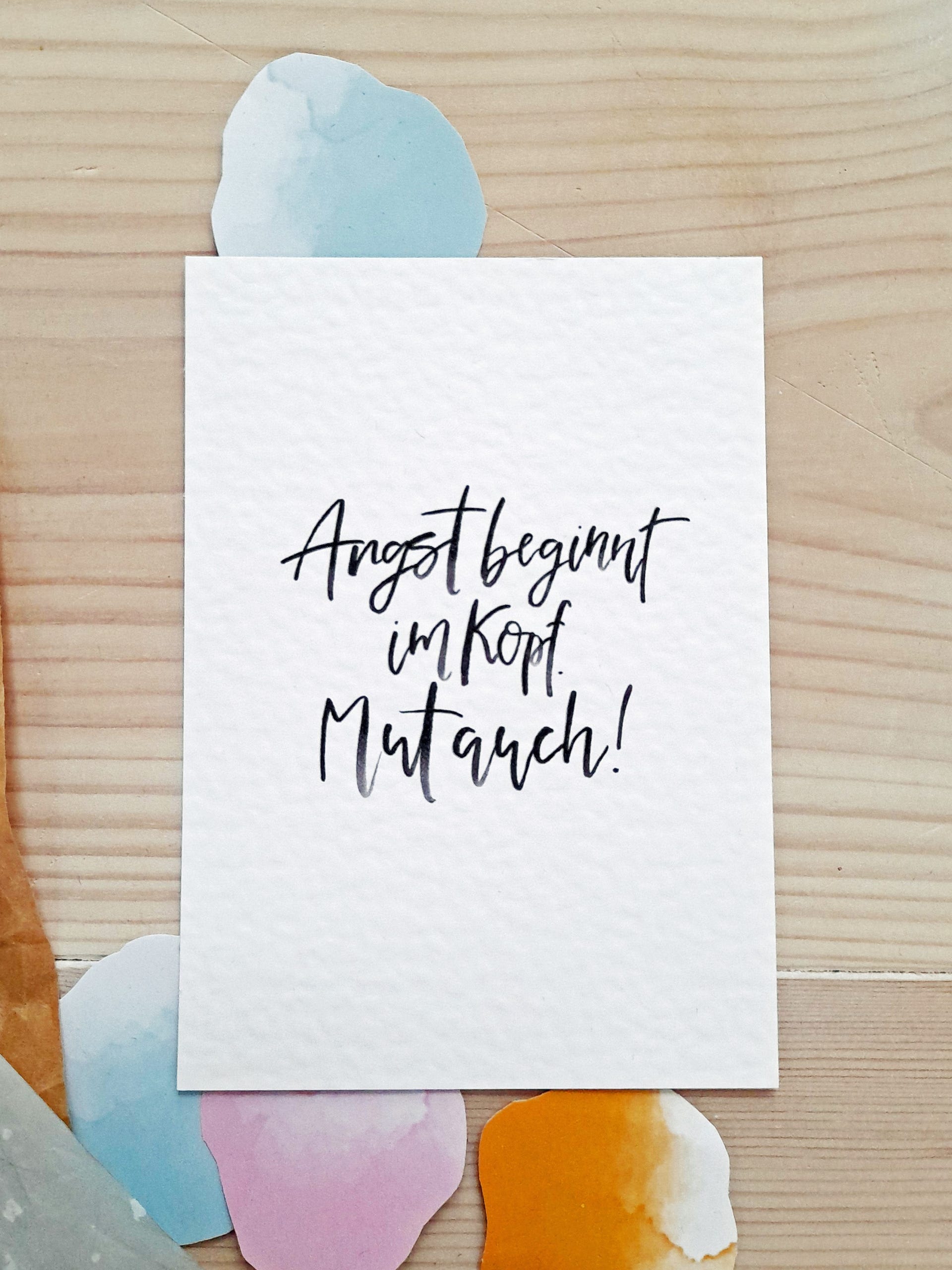 Postkarte "Angst beginnt im Kopf. Mut auch!"