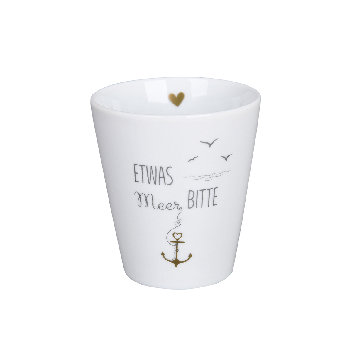 Tasse "Etwas Meer bitte", grau/gold