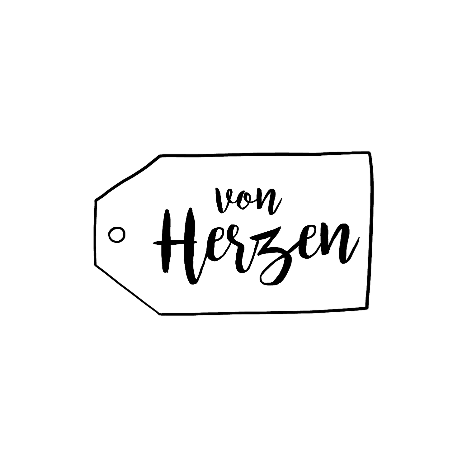 Abdruck Stempel Anhänger "von Herzen", 65 mm