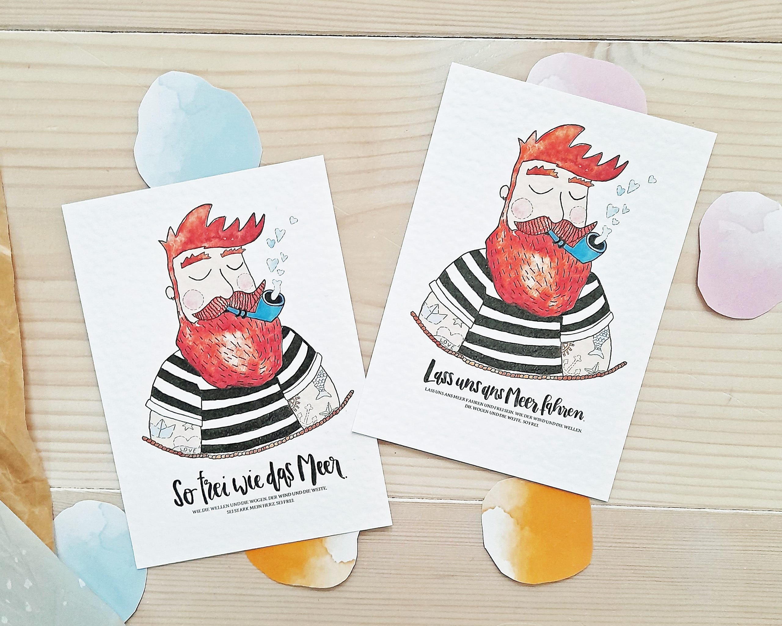 Postkarte "Seemann - Lass uns ans Meer fahren"