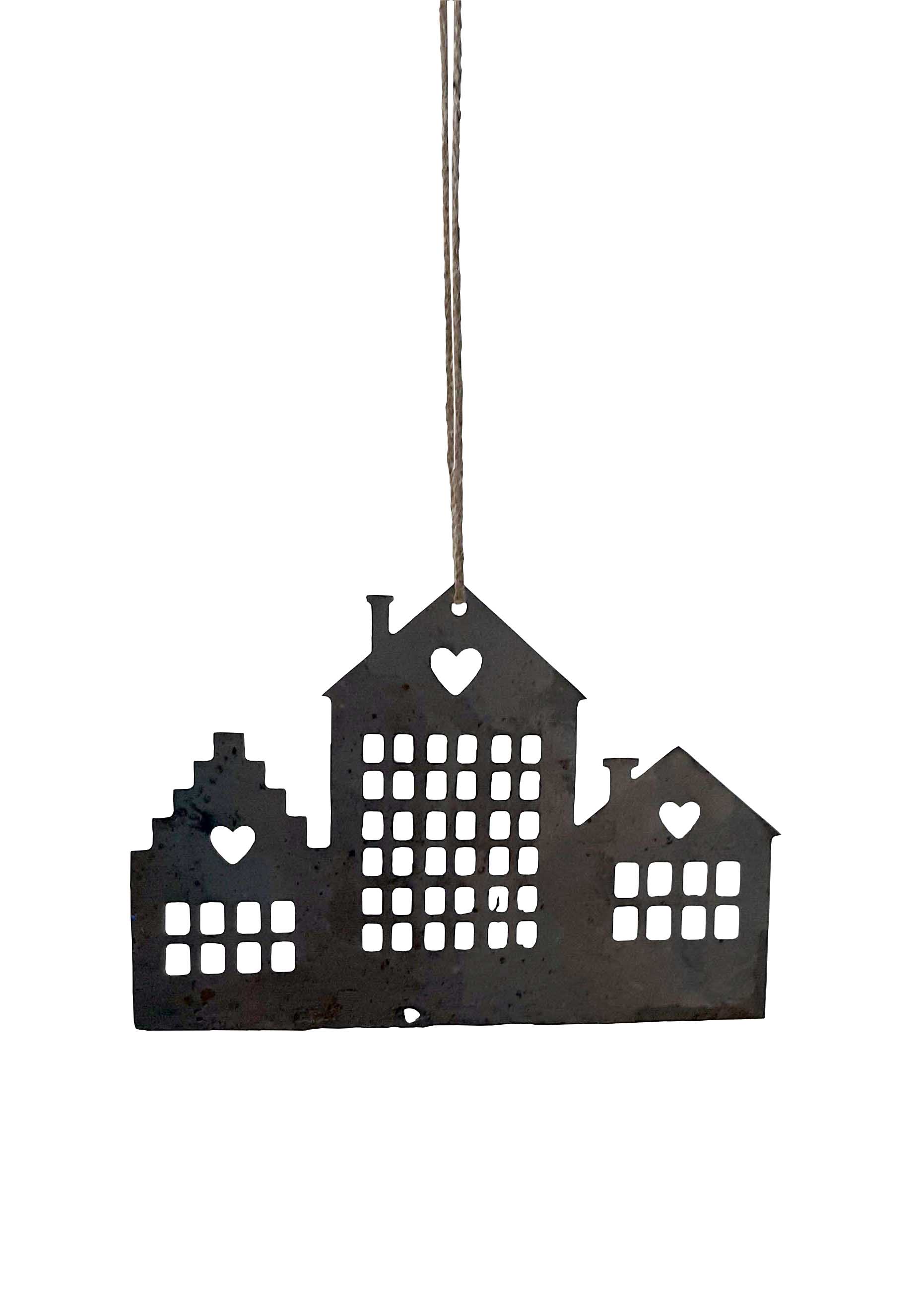 Anhänger von Krasilnikoff aus Zink, "Home", Häuser mittel