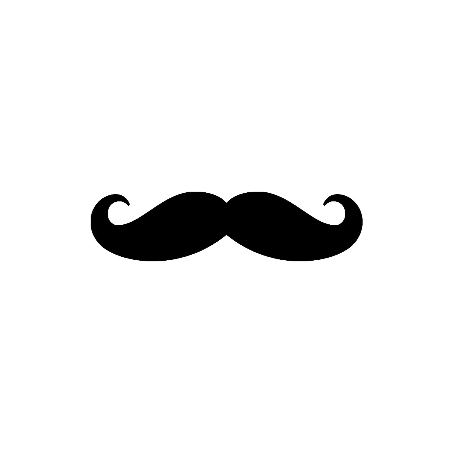 Abdruck Stempel Moustache/Schnurrbart/Bart/Schnauzer, 12 mm