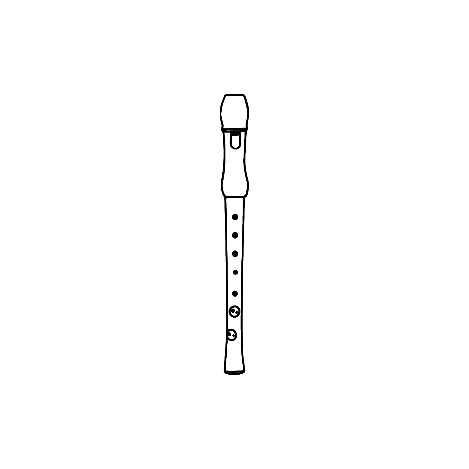 Abdruck Stempel Flöte, 12 mm