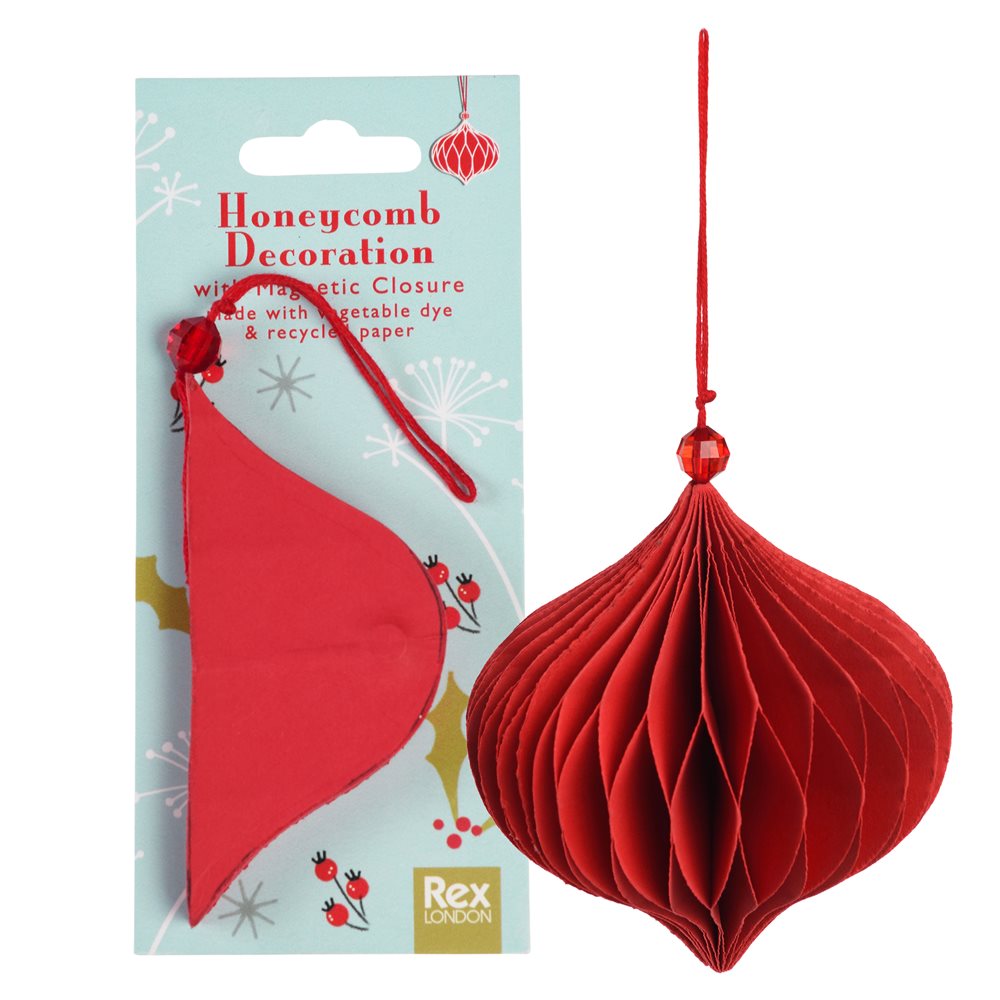 Anhänger/Weihnachtsschmuck aus Papier, Kugel, rot