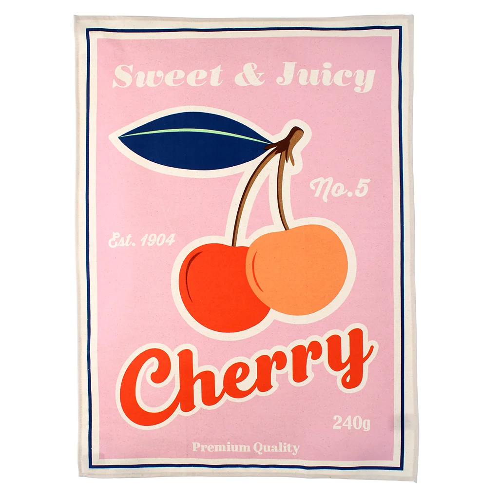 Geschirrtuch Kirschen "Cherry", rosa/weiß/rot