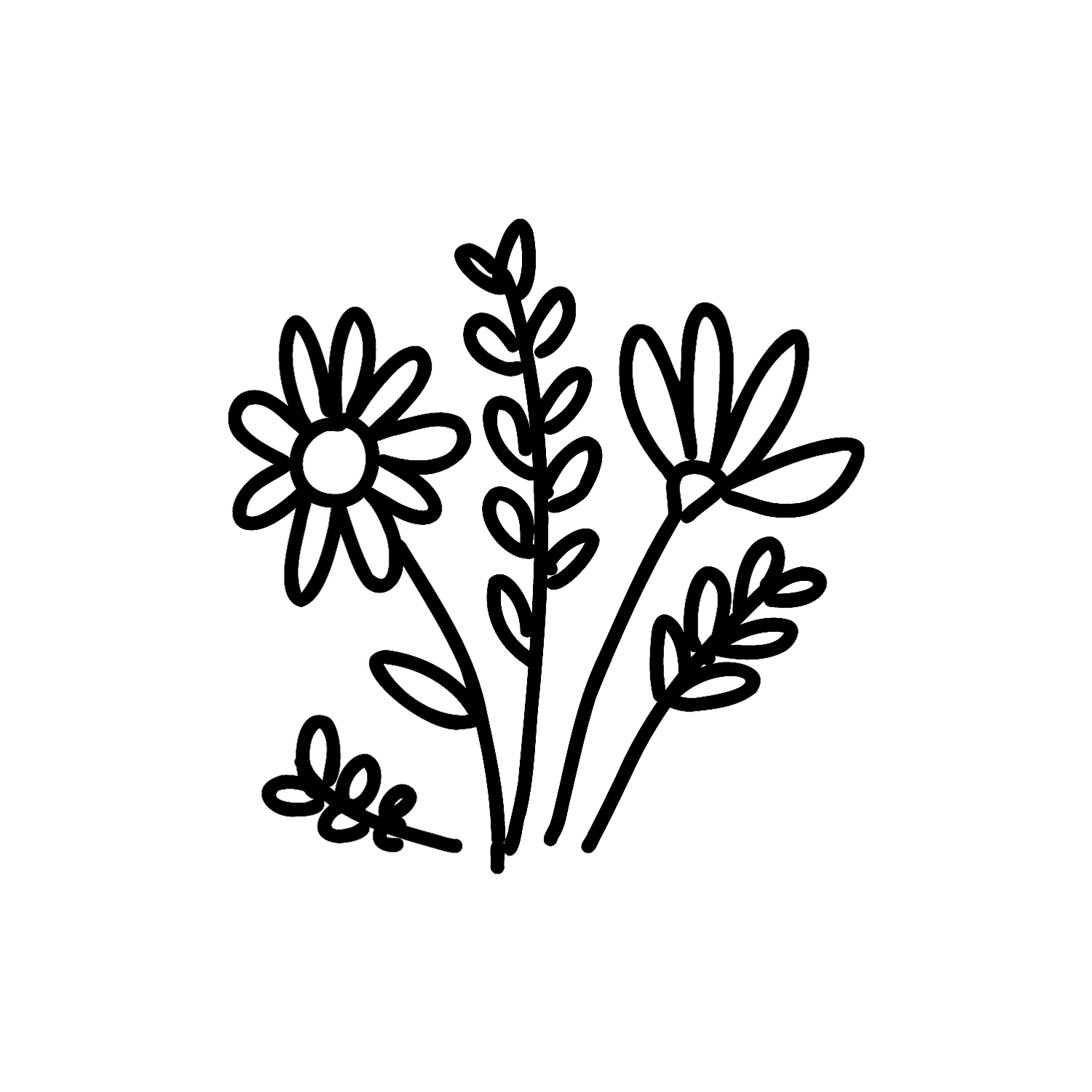 Abdruck Stempel Blumenstrauß 1, 35 mm