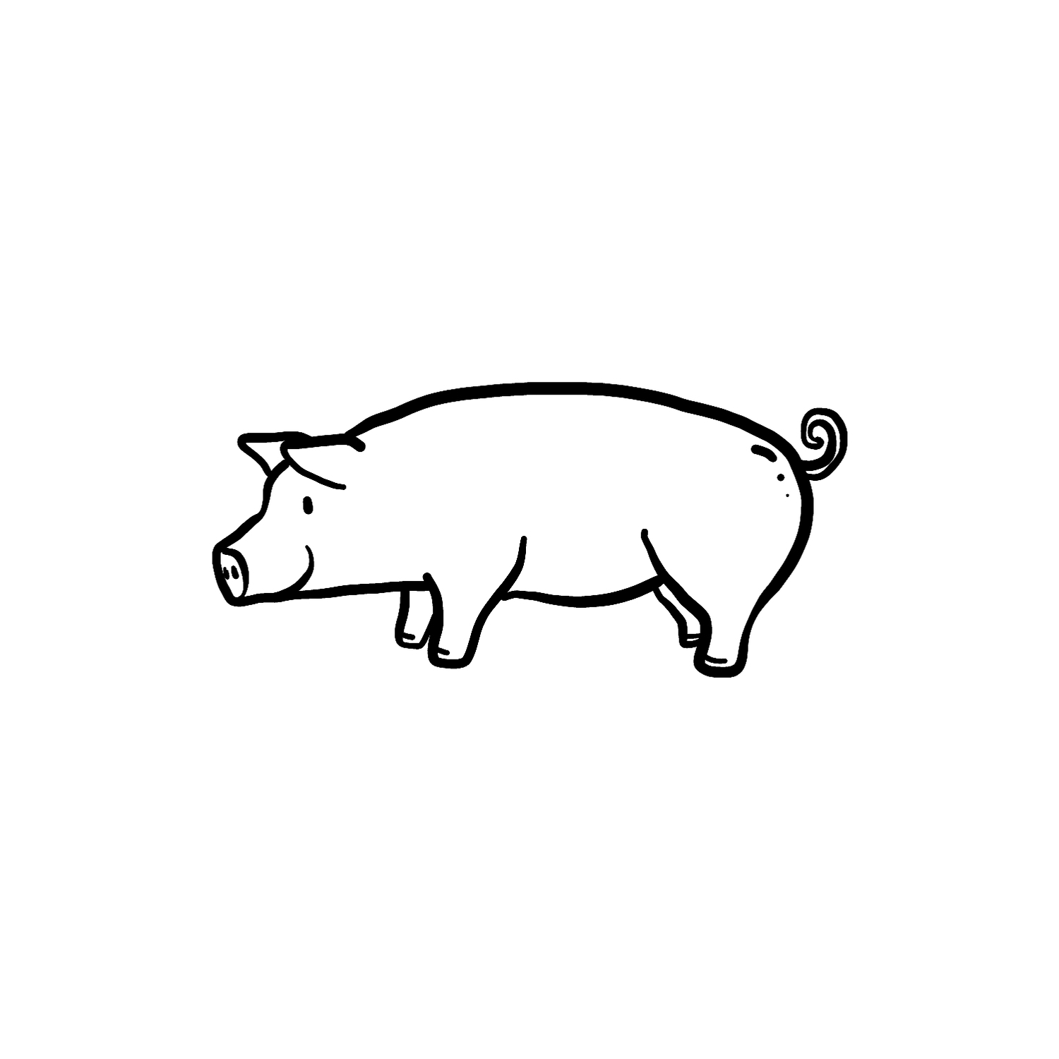 Abdruck Stempel Schwein, 35 mm