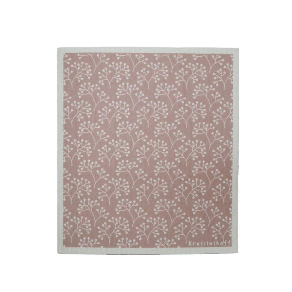 Spüllappen/Spültuch/Schwammtuch, "Blumen", rosa