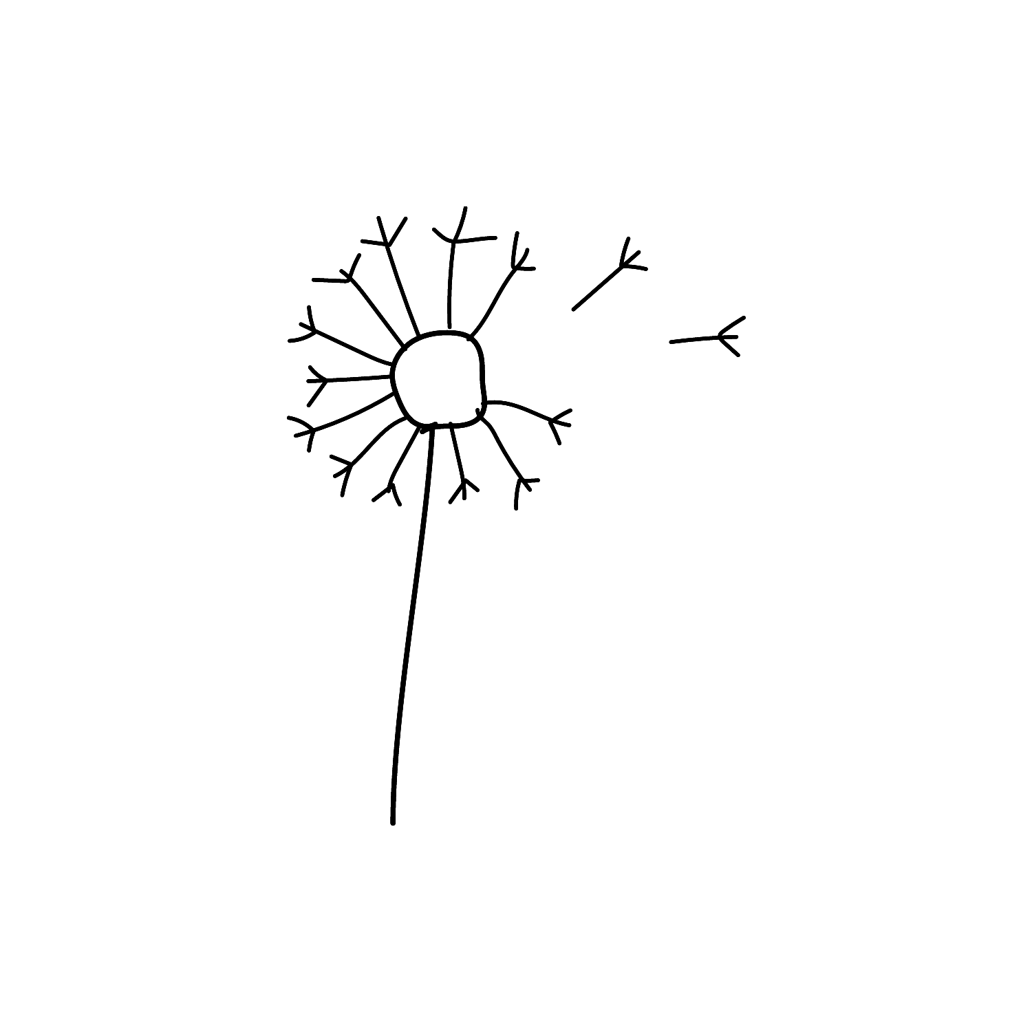 Abdruck Stempel Pusteblume, 35 mm