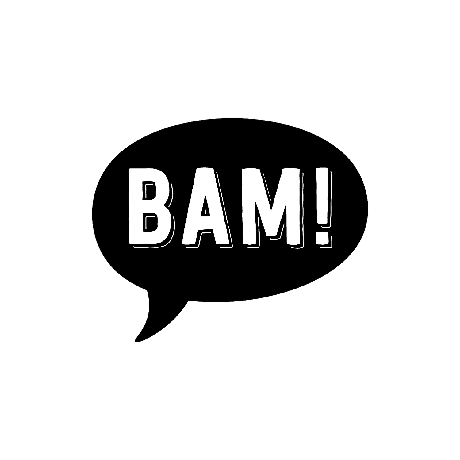 Abdruck Stempel Sprechblase "BAM!", 35 mm