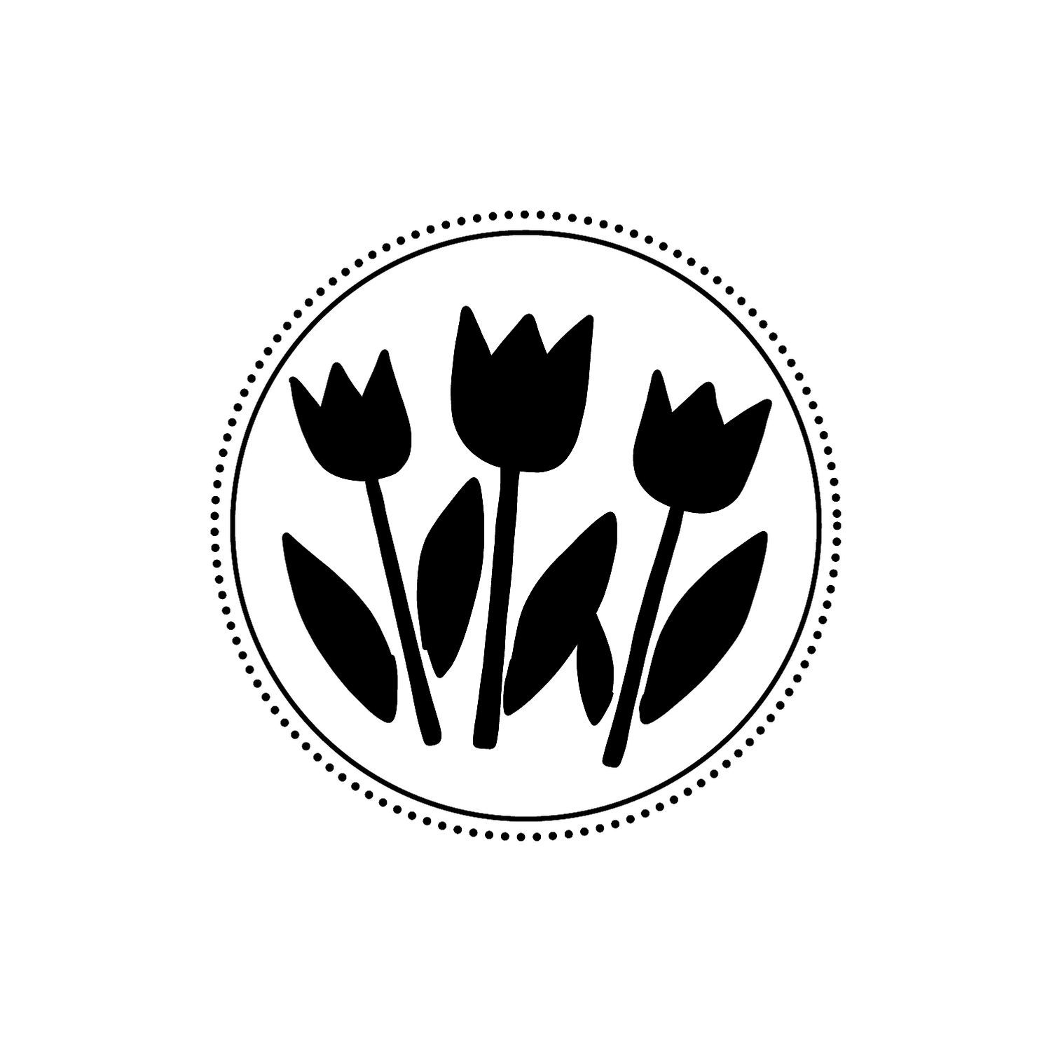 Abdruck Stempel Tulpen rund, 35 mm