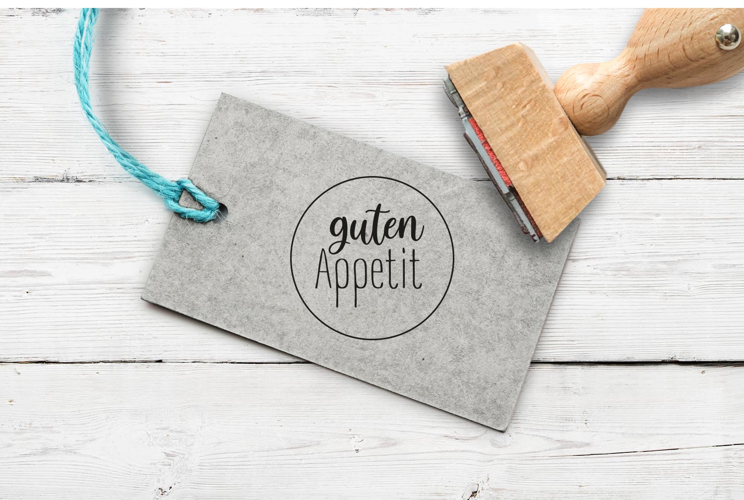 Stempel Guten Appetit, rund, 35 mm