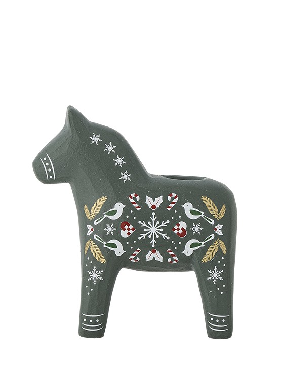 Kerzenständer von Bloomingville, Dalapferd, dunkelgrün