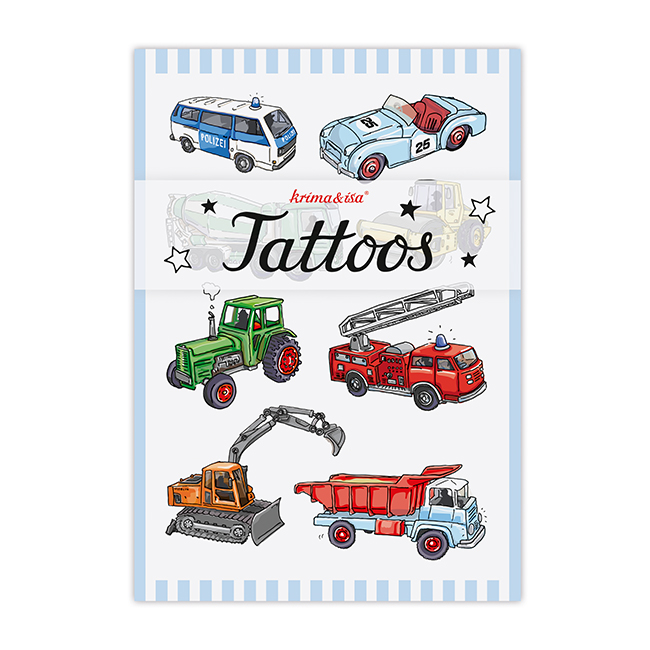 krima&isa Kinder Tattoos Fahrzeuge