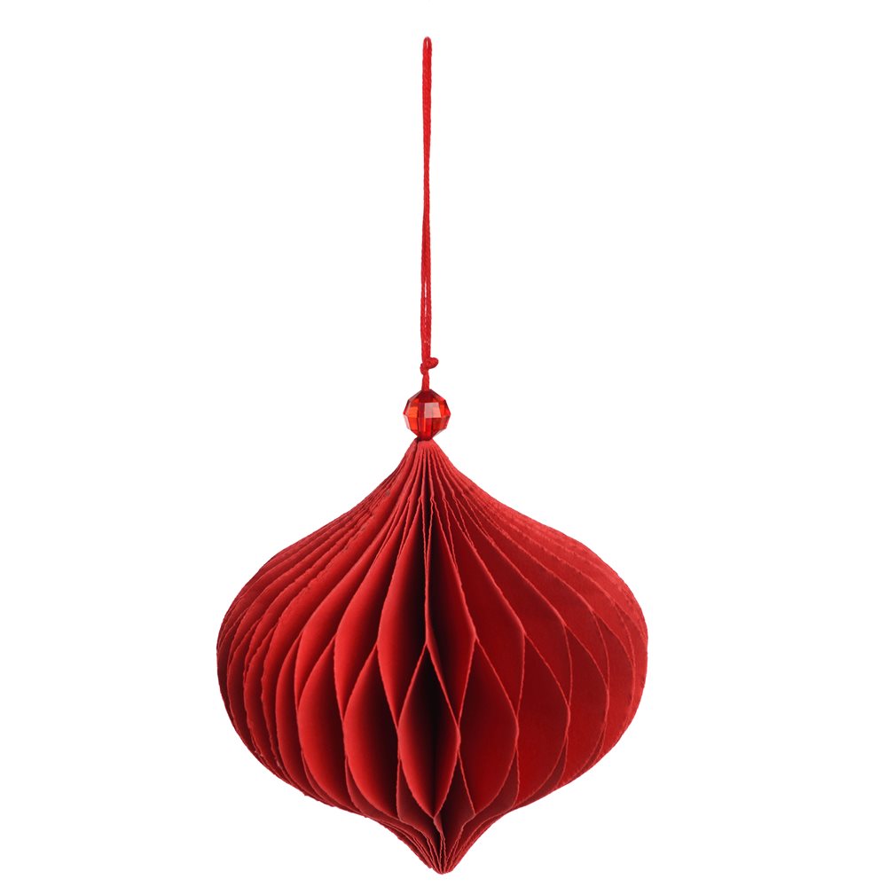 Anhänger/Weihnachtsschmuck aus Papier, Kugel, rot