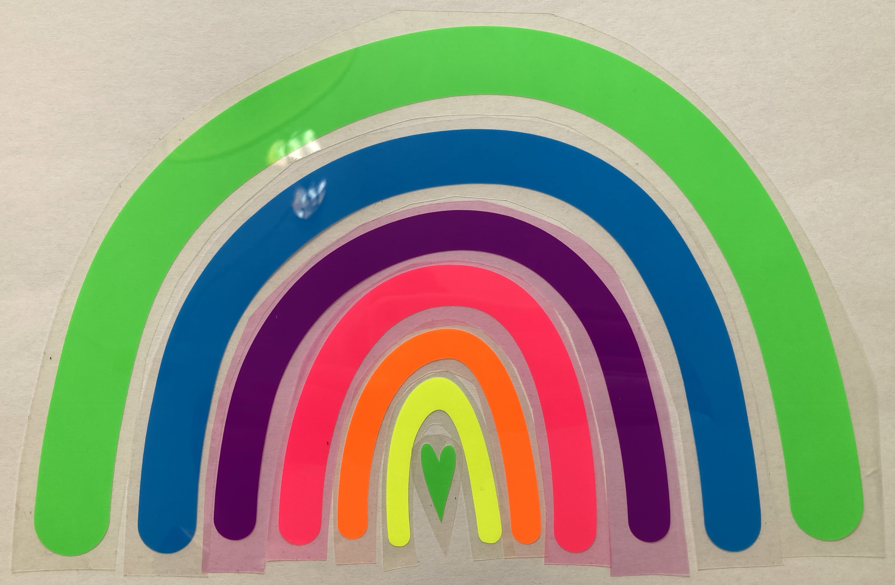 Regenbogen (geplottet zum Aufbügeln) in Neonfarben, grün