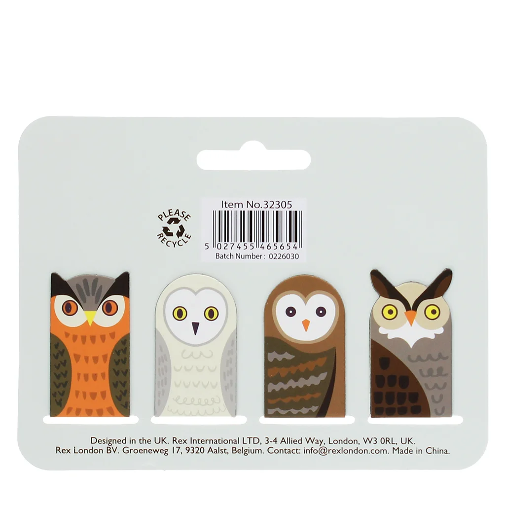 Magnetische Eulen-Lesezeichen, (4er-Set)