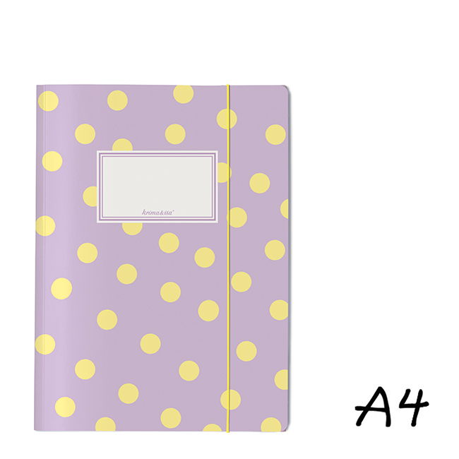 krima&isa Sammelmappe A4 lila/flieder, Punkte gelb