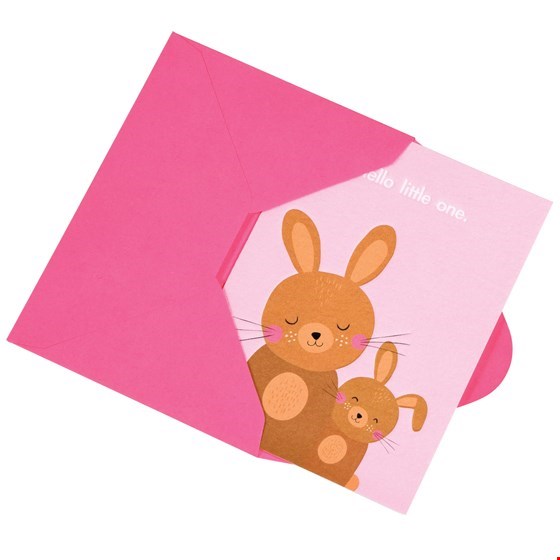 Postkarte Hasen "Hello little one"