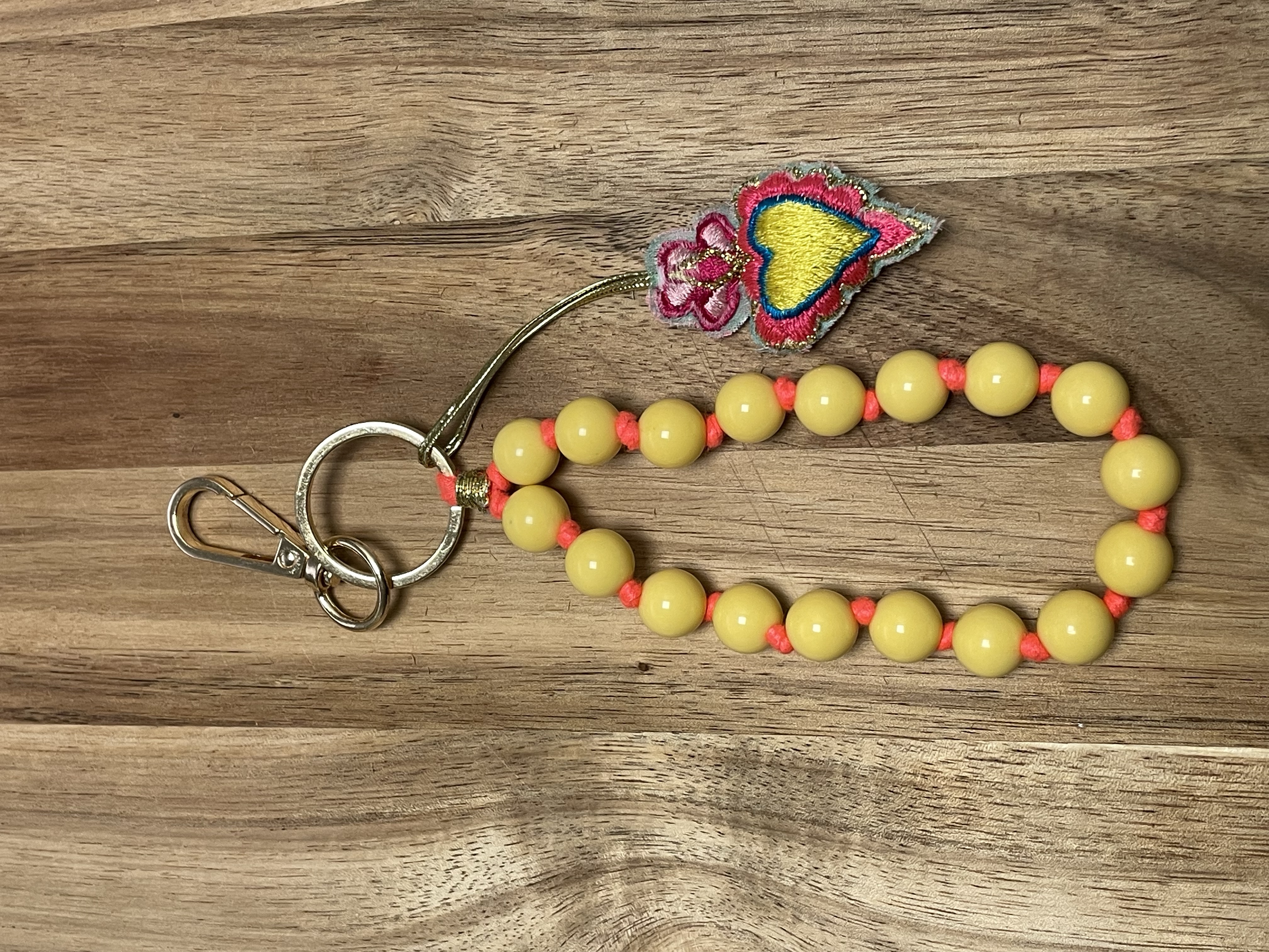 Schlüsselanhänger "bead chain", gelb