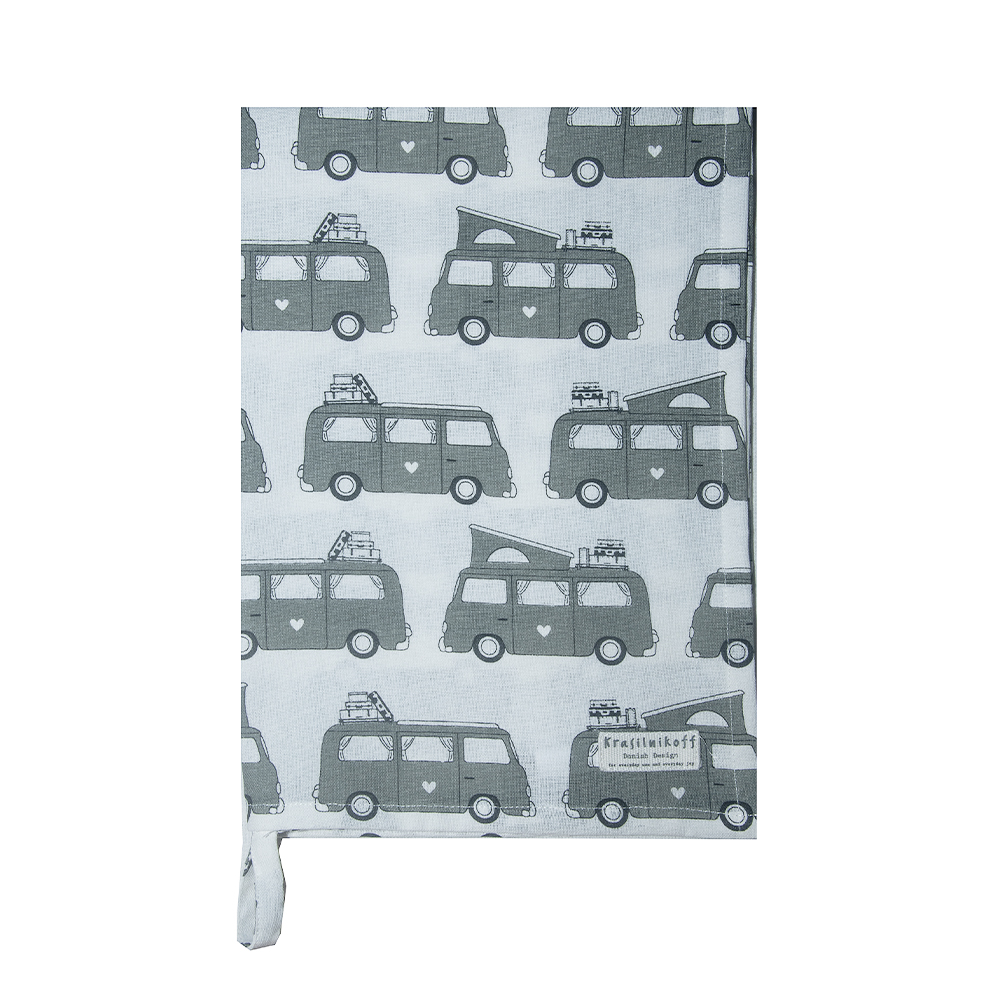 Geschirrtuch, "Camper", grau