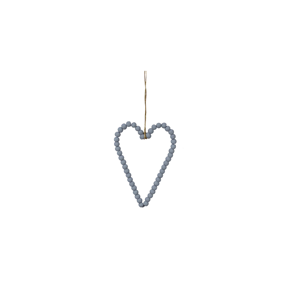 Perlenherz grau, 12 cm