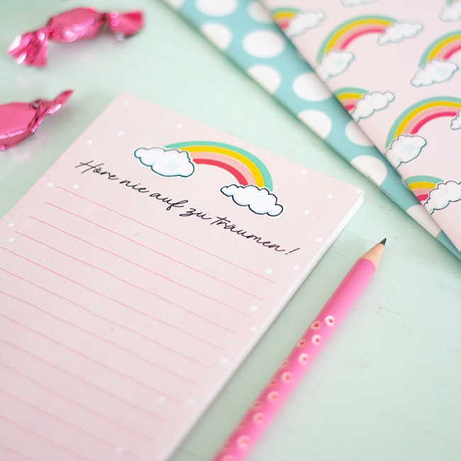 krima&isa Notizblock, Regenbogen
