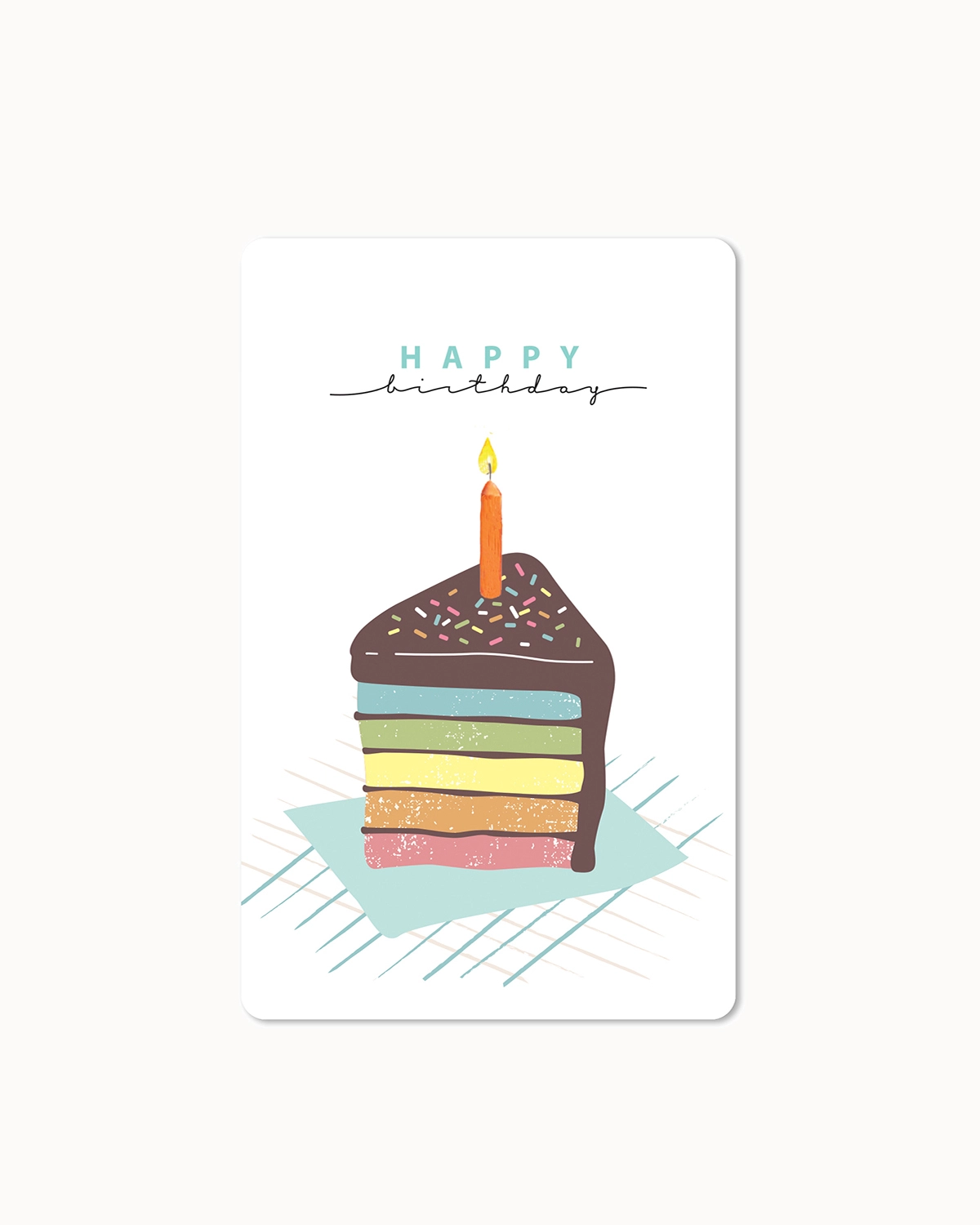 Postkarte "Happy Birthday - Kuchen"