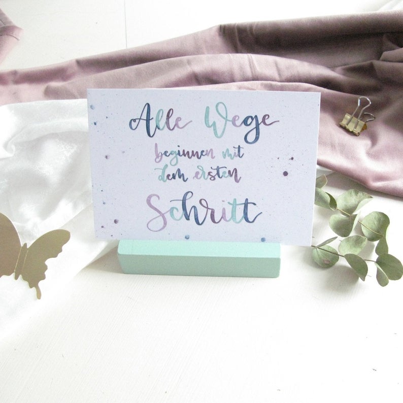 Postkarte "Alle Wege beginnen mit dem ersten Schritt"