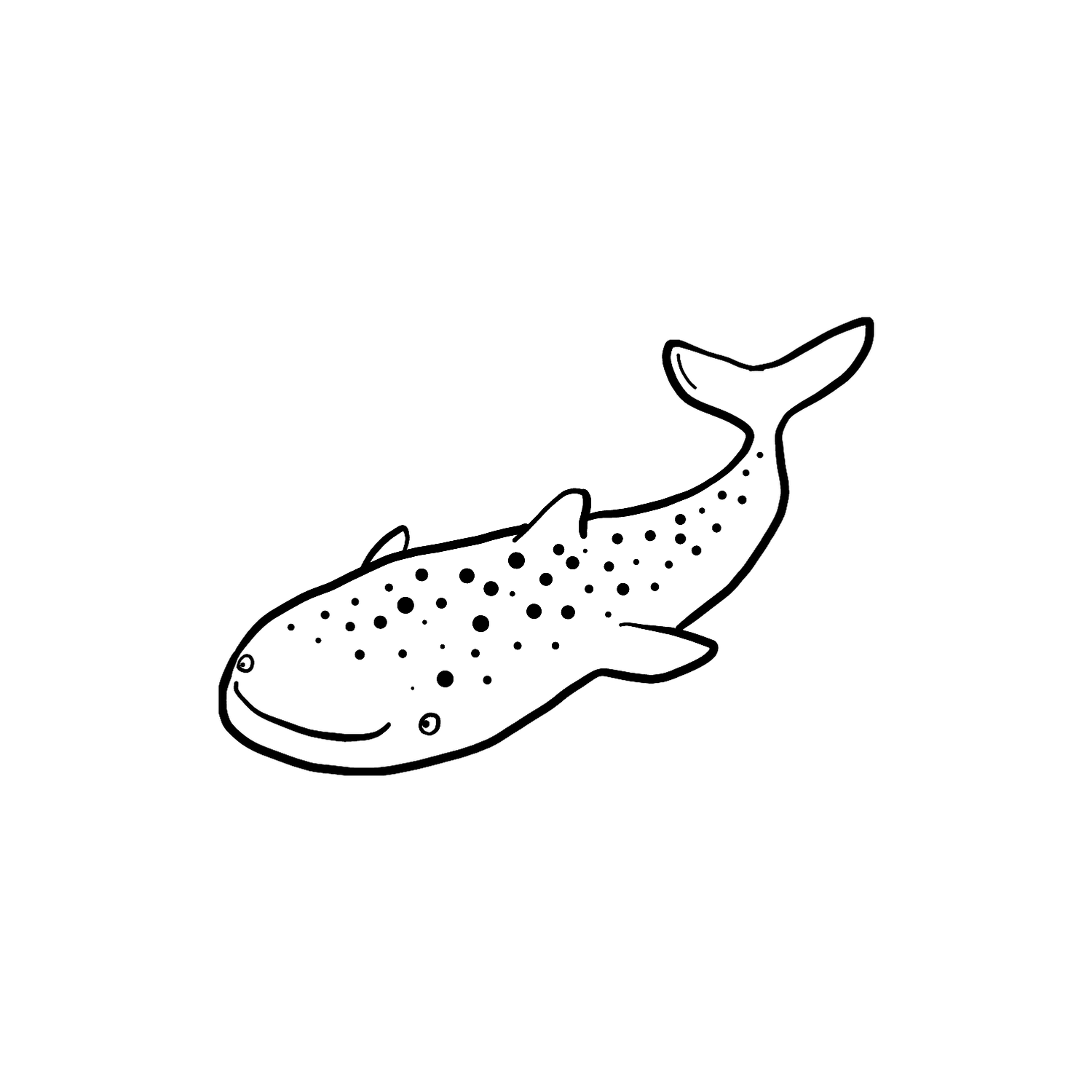 Abdruck Stempel Walhai (outlines), 12 mm