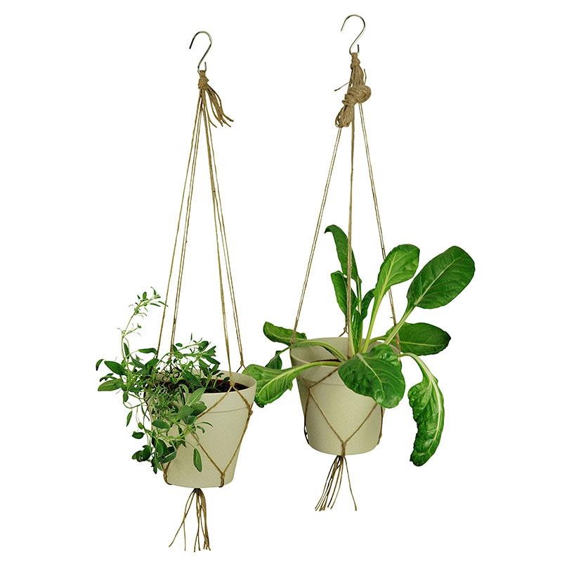 Hängetöpfe, 2er Set in der Farbe coconut white