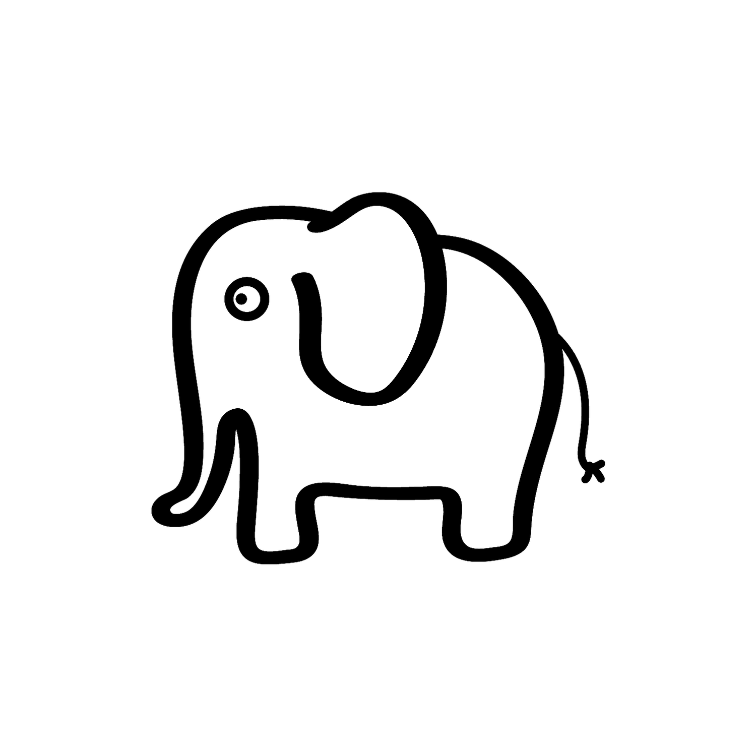 Abdruck Stempel Elefant, 35 mm