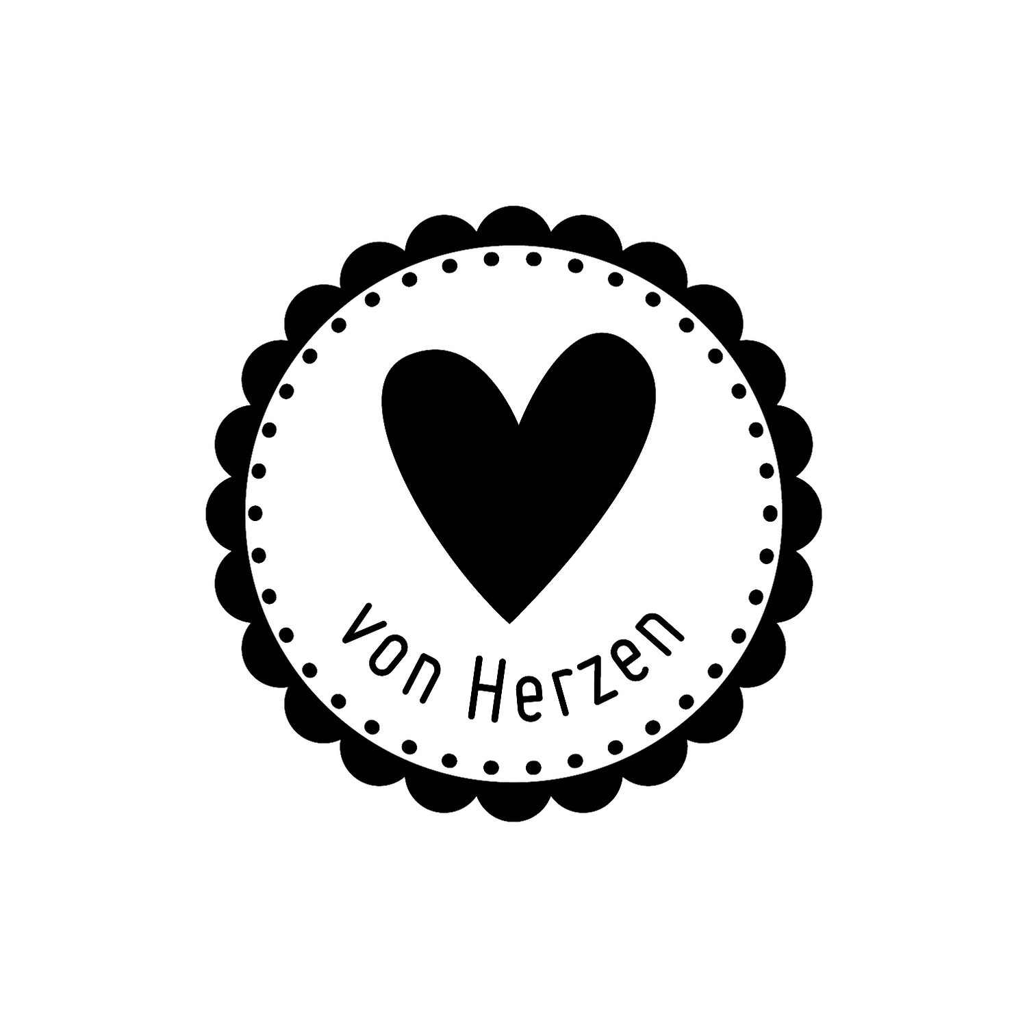 Abdruck Stempel von Herzen, 32 mm
