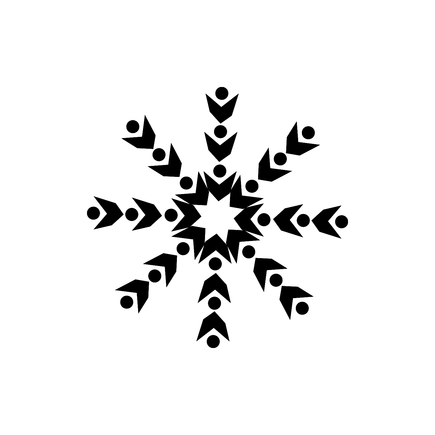 Abdruck Stempel Schneeflocke Variante 3, 13 mm