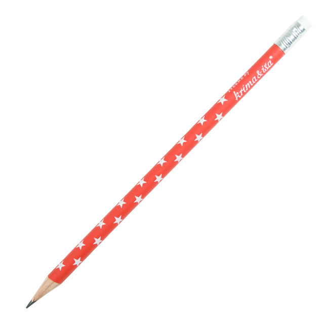 krima&isa Bleistift rot, Sterne weiß